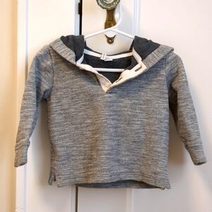 EUC Janie and Jack Baby Grey Heather Marl Hooded Sweater Sweatshirt